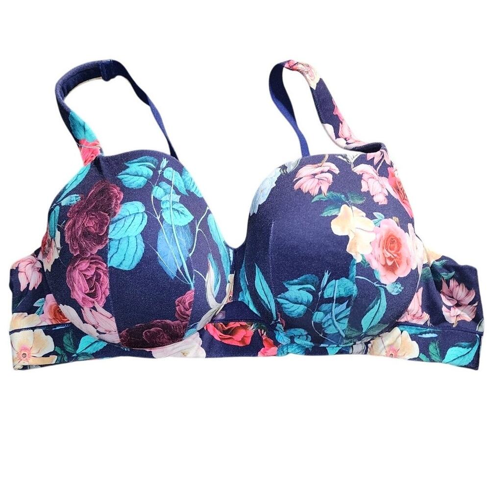 Lane Bryant Cacique Lightly Lined Balconette Floral Underwire Bra Size 42C